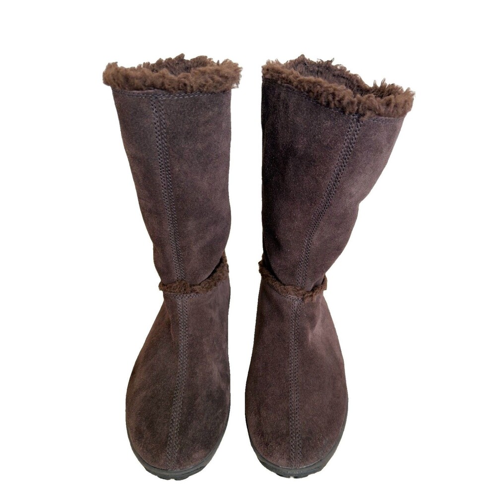 Timberland 61642 Women’s 9M Brown Suede Mukluk Fur Lined Winter Boots